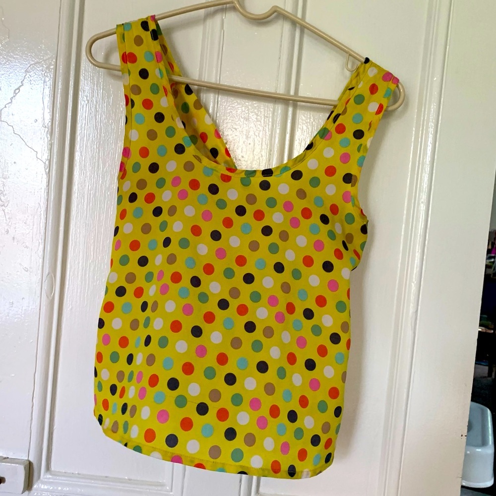 Silk polka dot tank top